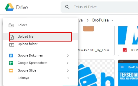cara upload file google drive
