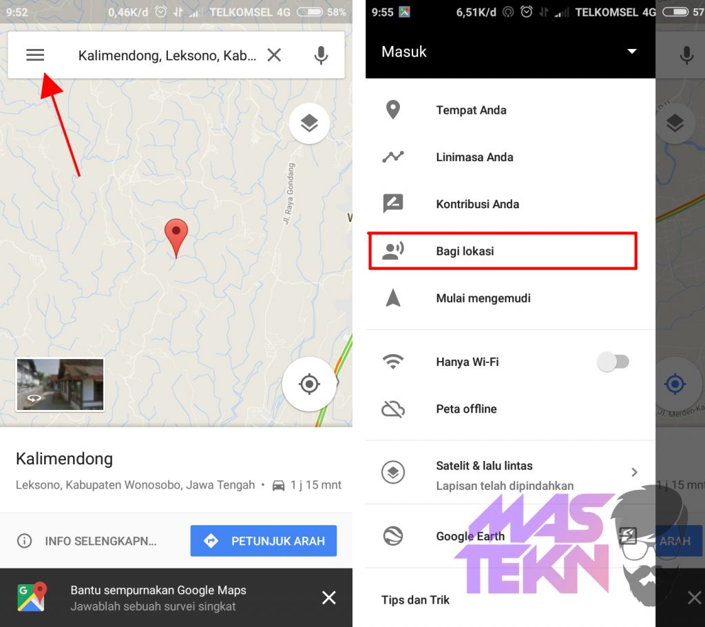 cara berbagi lokasi di google maps