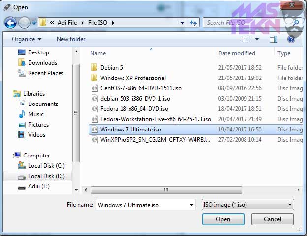 Masukan File ISO Windows 7