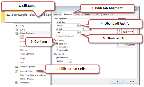 Cara Membuat Tulisan Rata Kanan / Kiri di Microsoft Excel 2