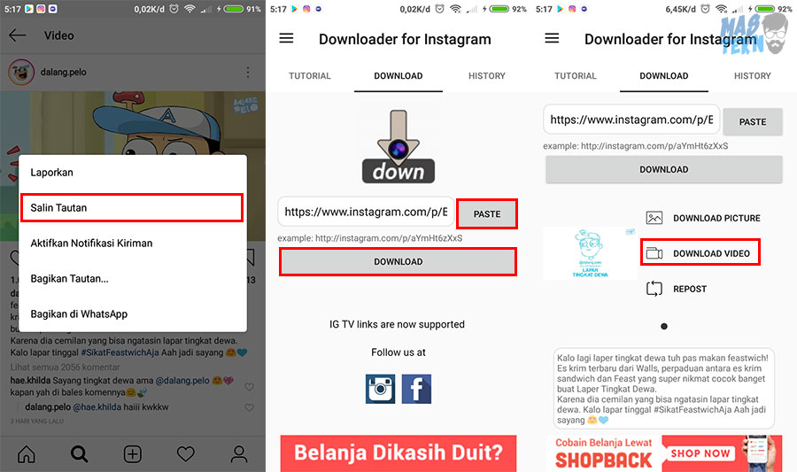 5 cara download video di instagram dengan dan tanpa aplikasi 5