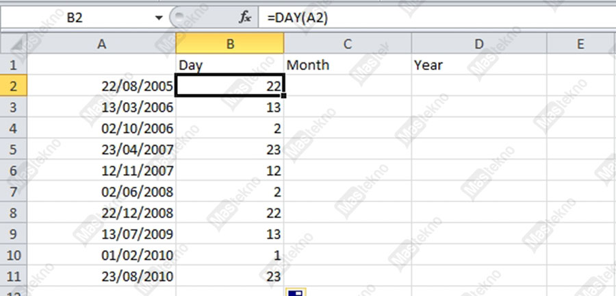 Rumus DAY Microsoft Excel