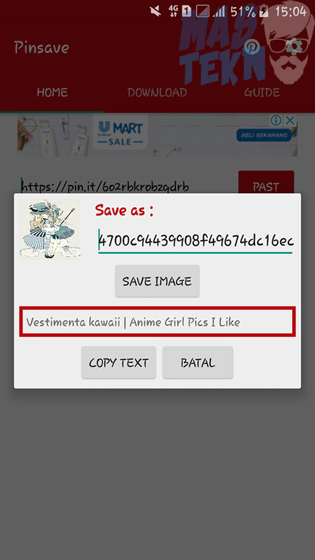 cara mudah download gambar dari pinterest dengan pinsave di hp android 6