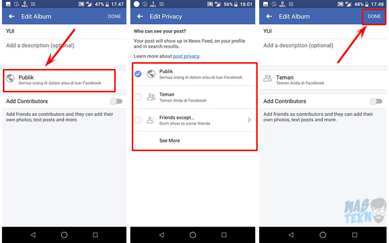 cara mengubah privasi foto facebook