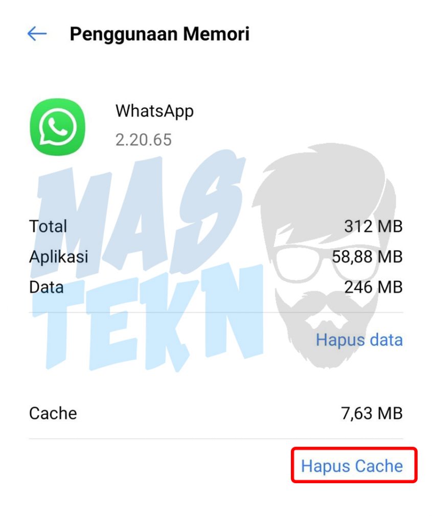 bersihkan cache whatsapp