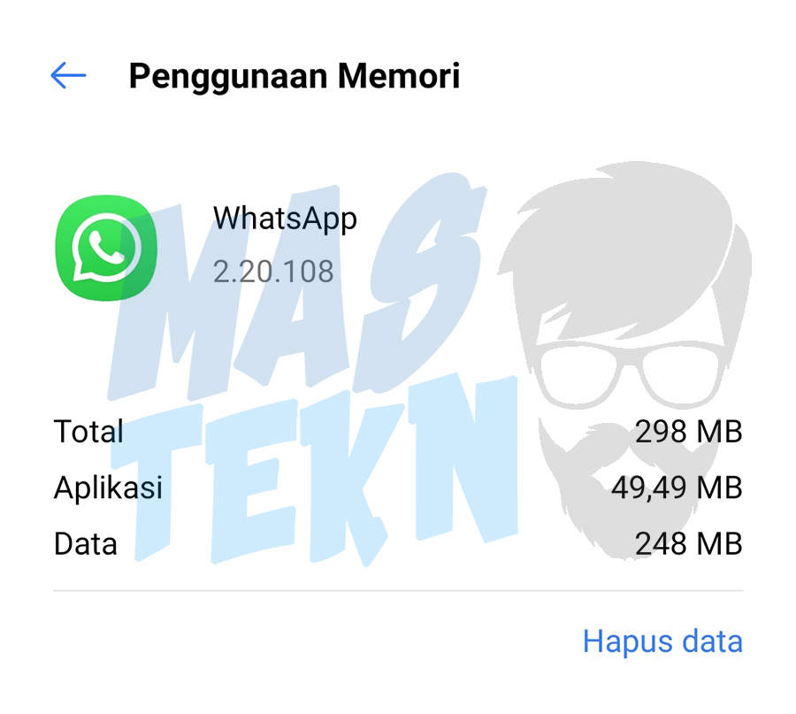 hapus data whatsapp