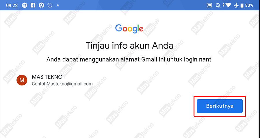 Cara menambahkan akun Google