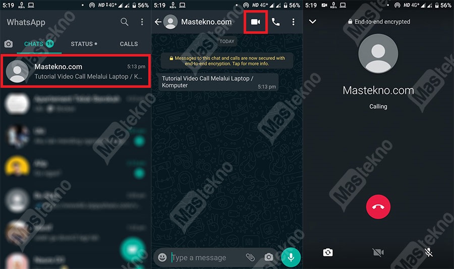 Cara melakukan panggilan video Whatsapp di ponsel Android